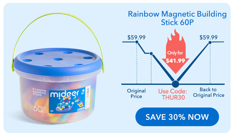 Rainbow Magnetic Building Stick 60P